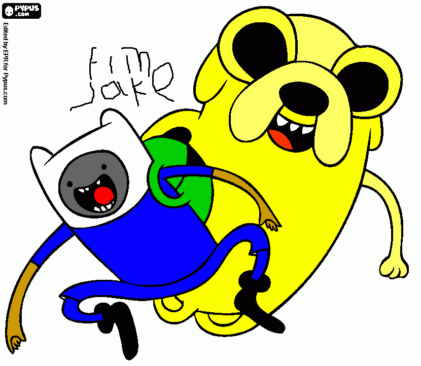 Finn and Jake coloring page