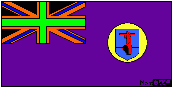 Flag of Montserrat, british overseas territory in the Caribbean  coloring page