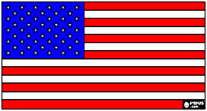 Flag of the United States of America or USA coloring page coloring page