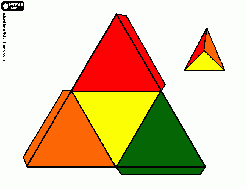 four triangle coloring page