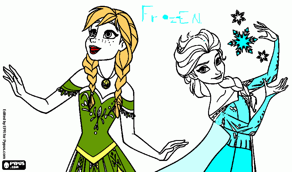 Frozen: Elsa and Honour coloring page