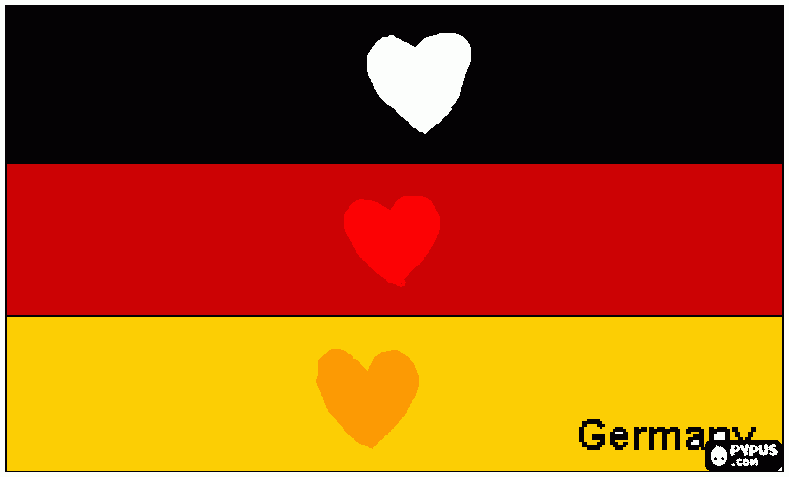 german flag w\hearts coloring page