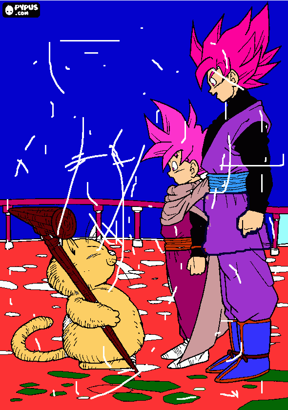 goku and gohan ross coloring page