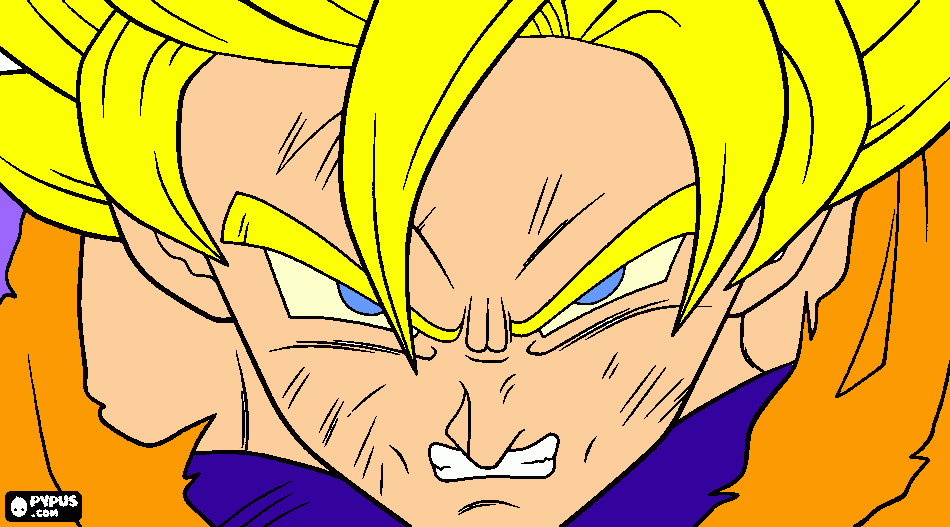 Goku Battle damaged coloring page