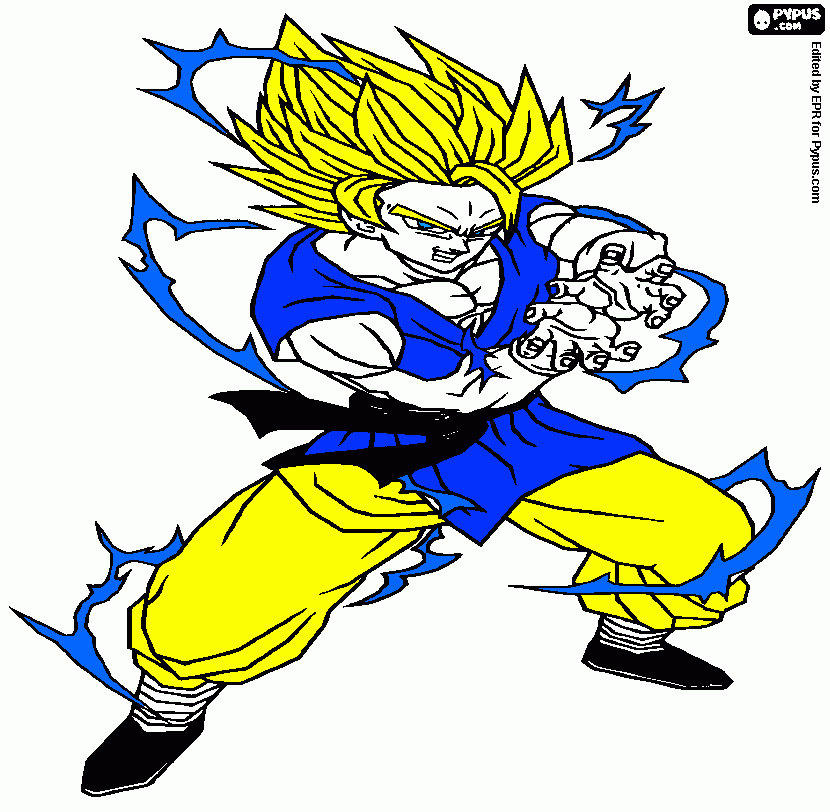 goku super saiyan 2 coloring page