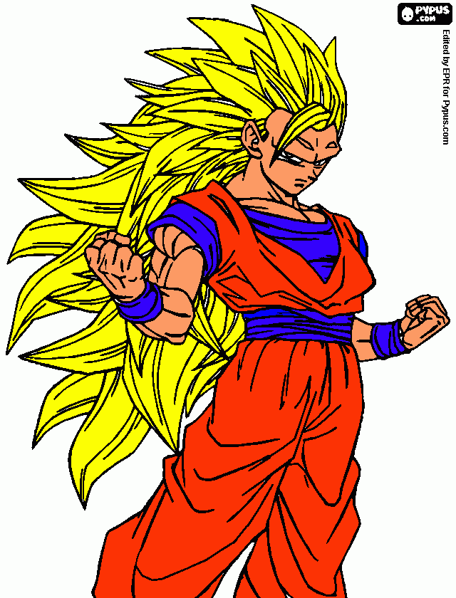 goku super saiyan 3 coloring page