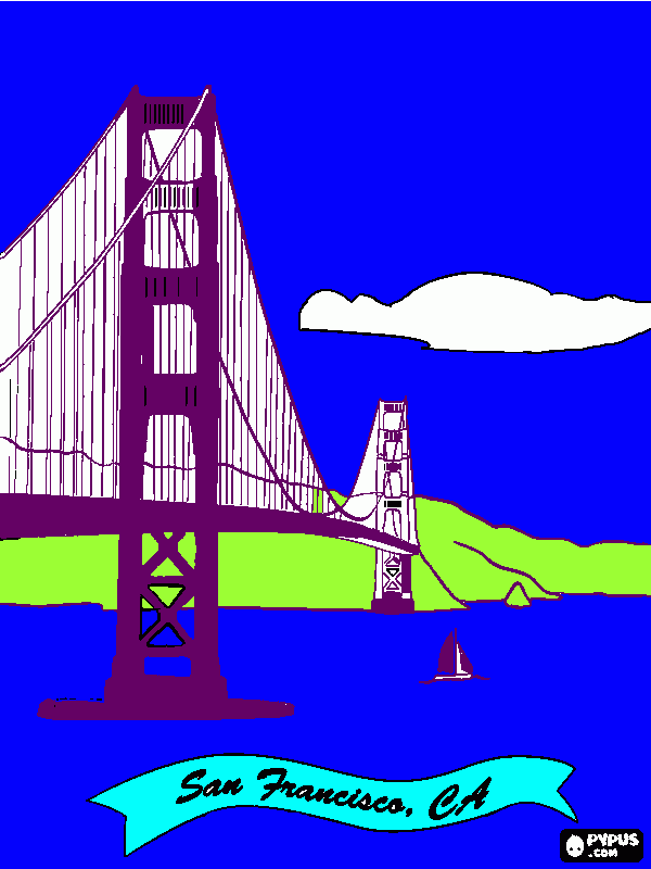 Golden Gate coloring page