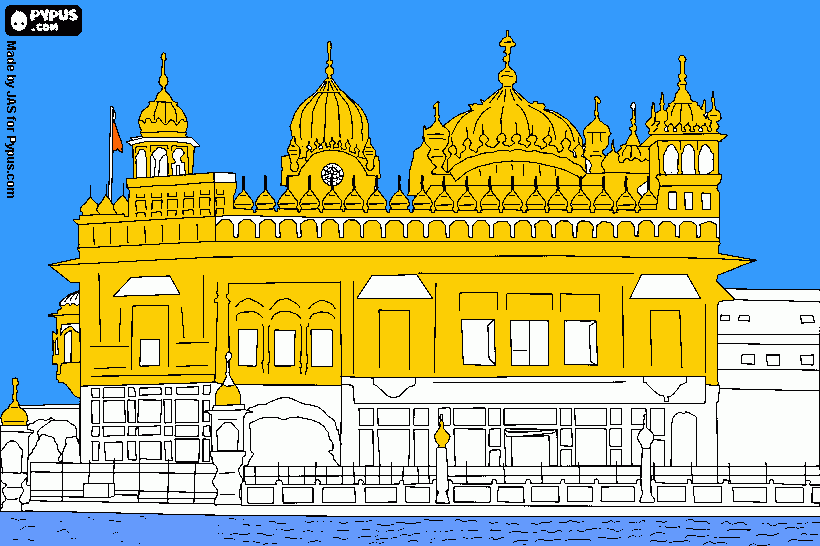 golden temple coloring page