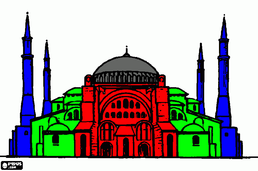 great medieval mosque coloring page