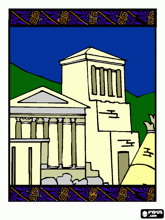 Greek Temple coloring page