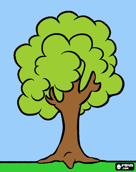 green tree coloring page, printable green tree