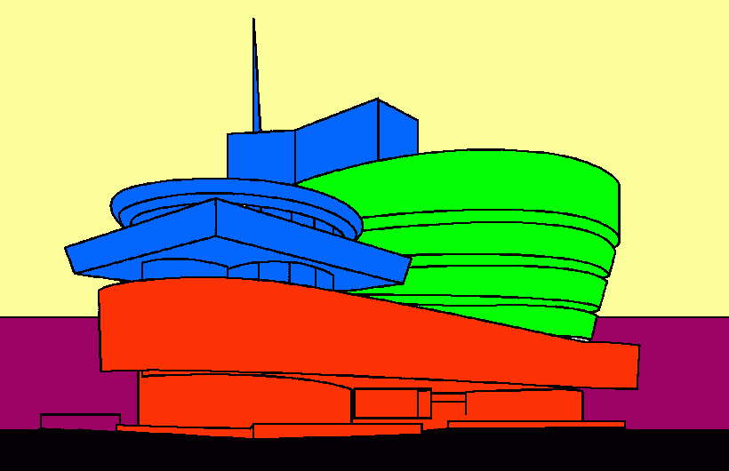 Guggenheim Museum dedicated to modern art coloring page