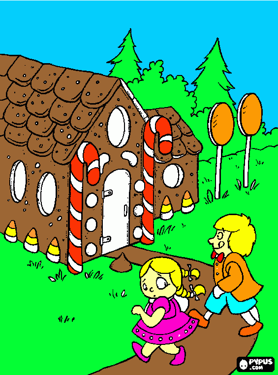 hansel gretel picture coloring page