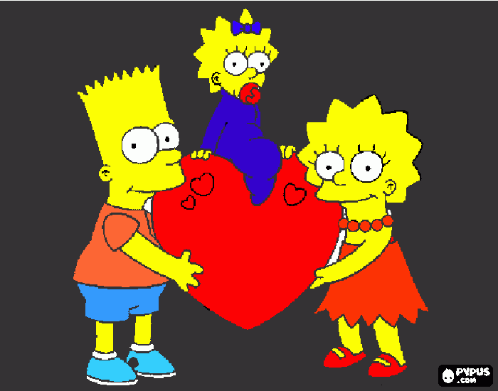 Happy Valentines From The Simpsons coloring page