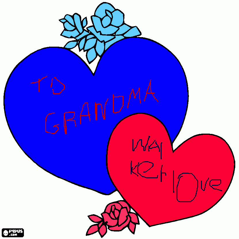 Happy Valentines Grandma! coloring page