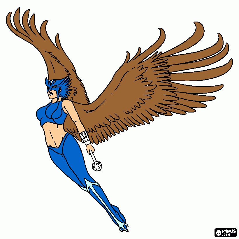 Hawkgirl coloring page