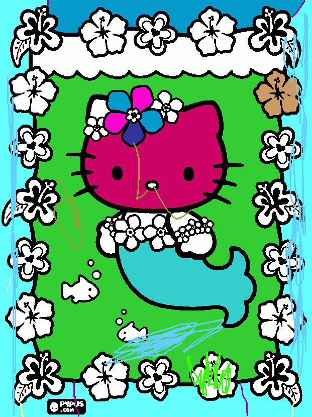 Hello Kitty Hello Mamma coloring page