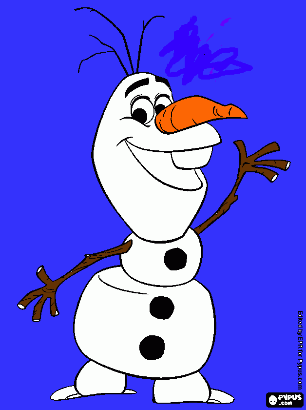 HI IM OLAF AND I LIKE WARM HUGS coloring page