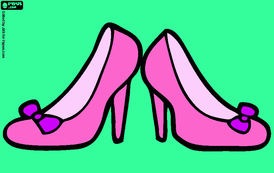 High heel shoe coloring page