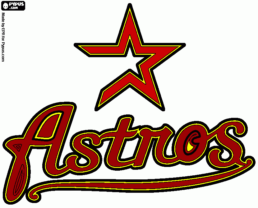 Houston Astros logo, baseball team coloring page