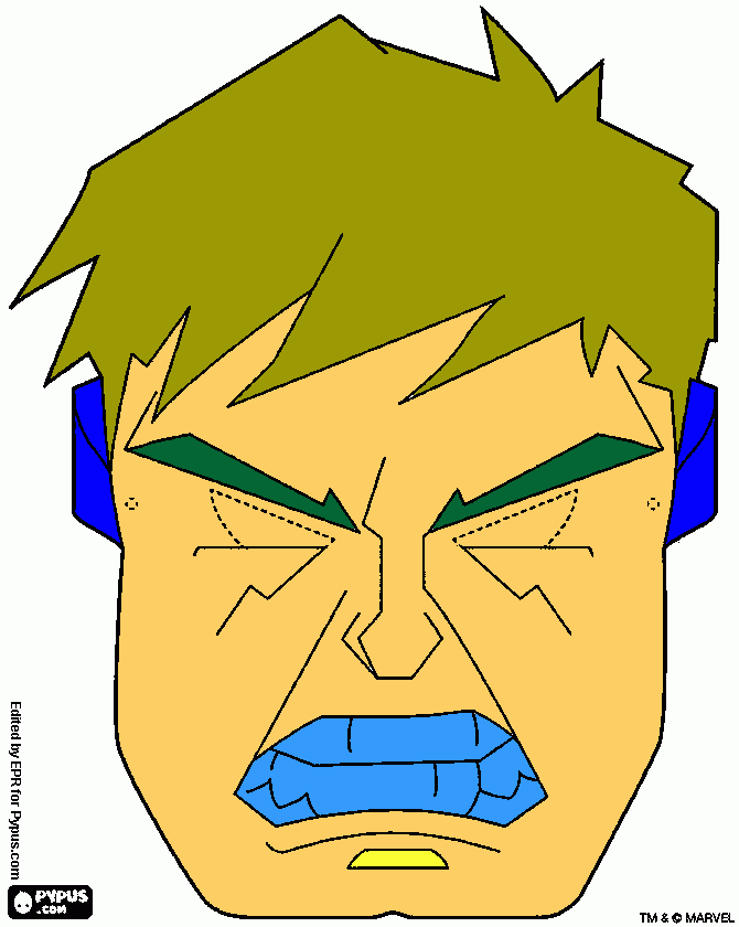 hulk colour coloring page