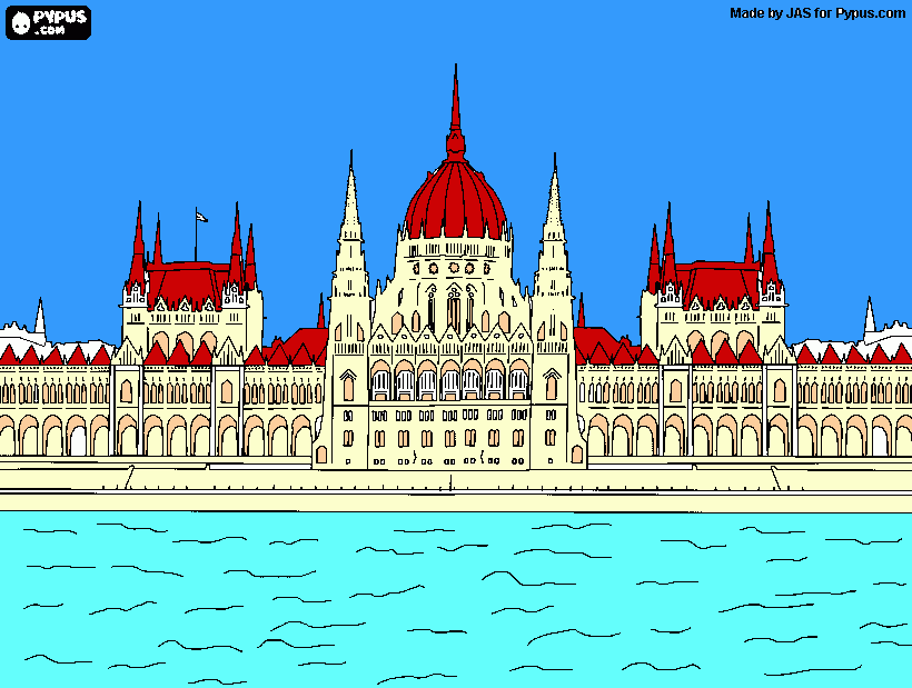 hungarian parliament coloring page