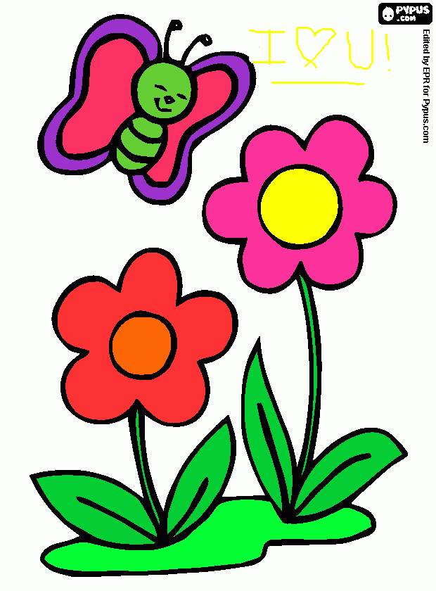 I Flutter with love for you! coloring page