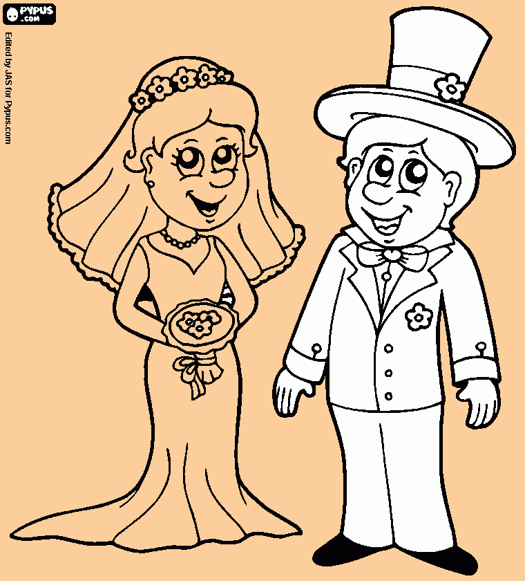 i love my bride picture ! . coloring page