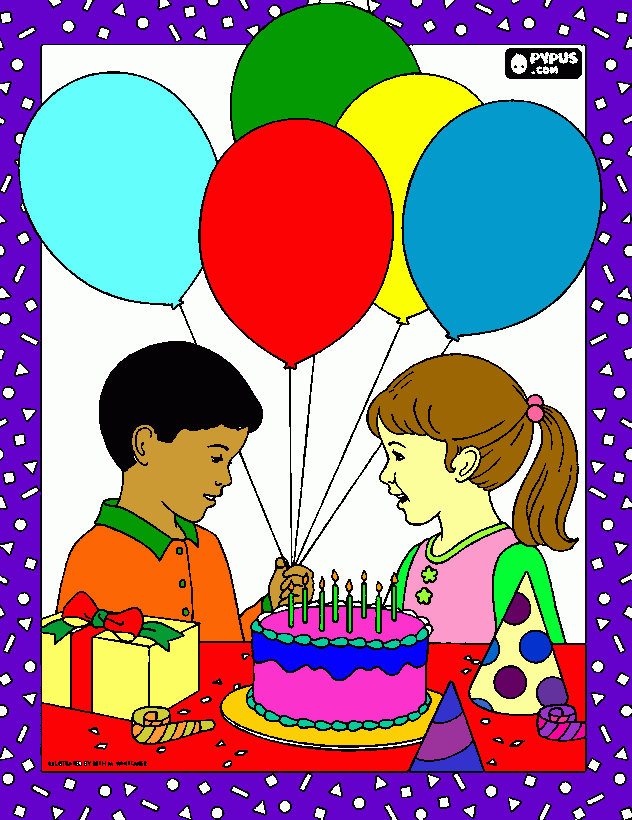 I wish you come to my party   coloring page