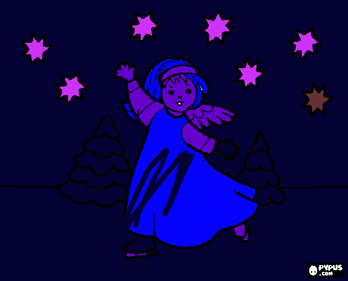 ice skating angel coloring page