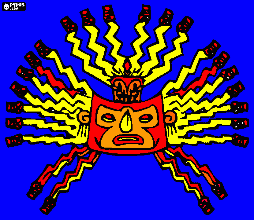 Incan Sun God coloring page