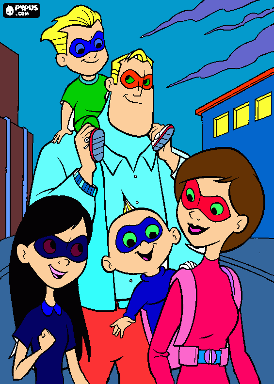 incredibles family coloring page