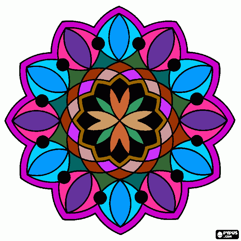 Inetos mandala coloring page, printable Inetos mandala