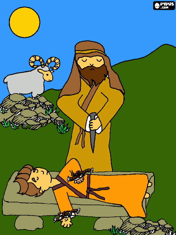 Isaac and Abraham coloring page