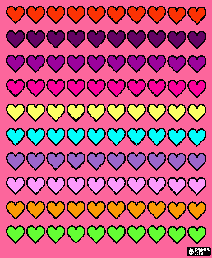 Ivy's 100 Hearts coloring page