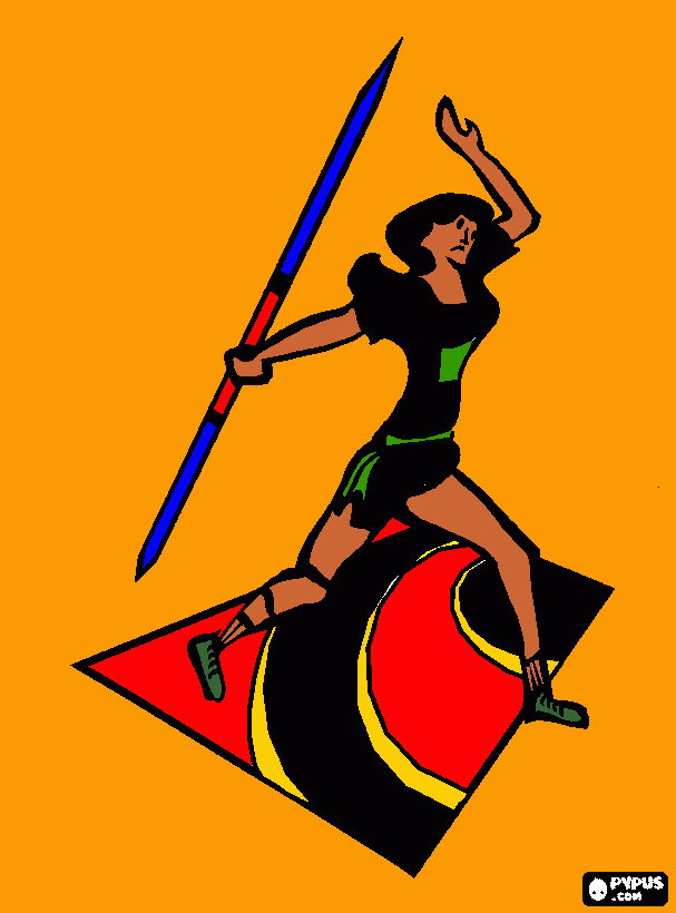 javelin thrower coloring page