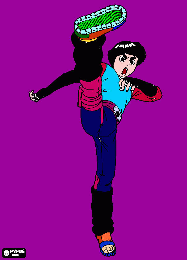 jayonic blaze as rock lee coloring page