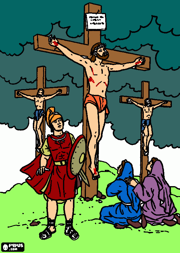 Jesus on Cross coloring page