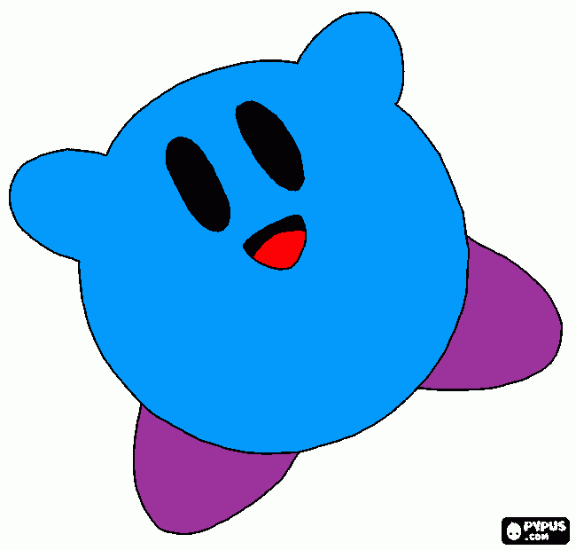 kirby azul coloring page