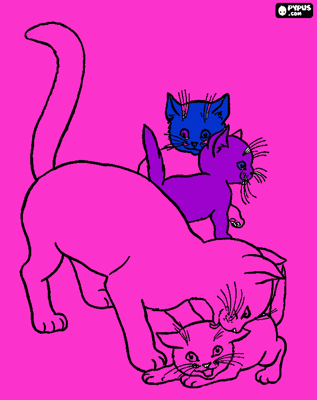 Kitties coloring page