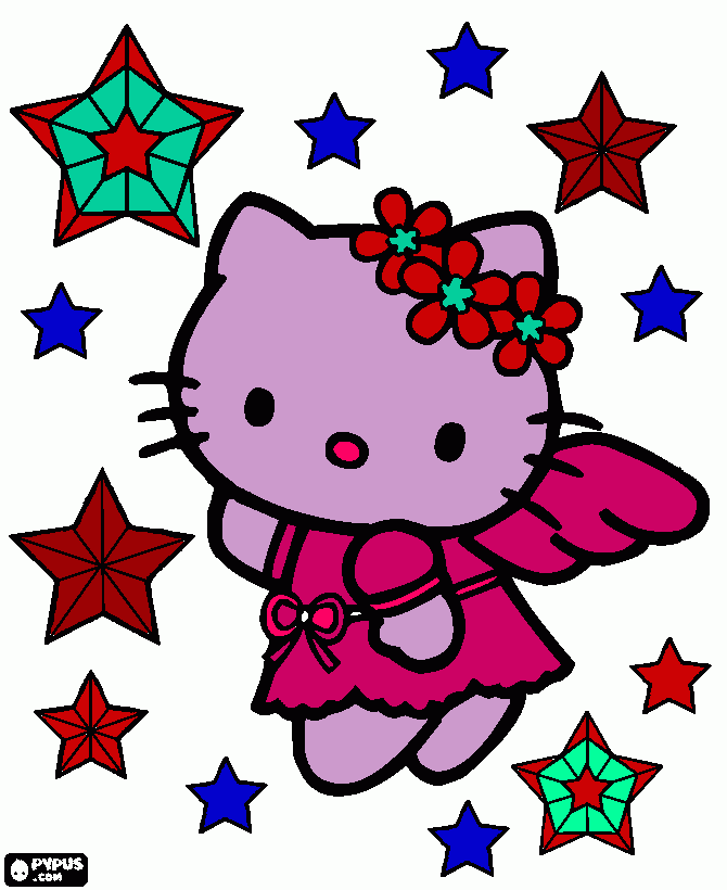 Kitty Christmas coloring page