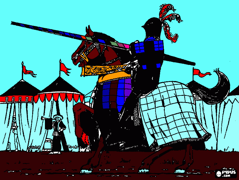 Knight in shining armor coloring page