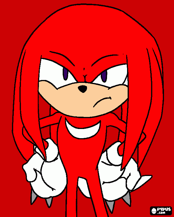 Knuckles the echidna coloring page