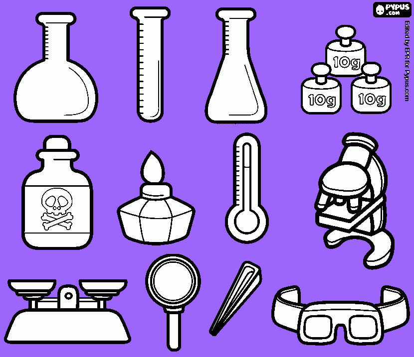 lab items coloring page