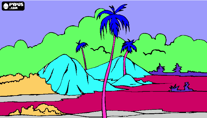 Landscape coloured in  coloring page