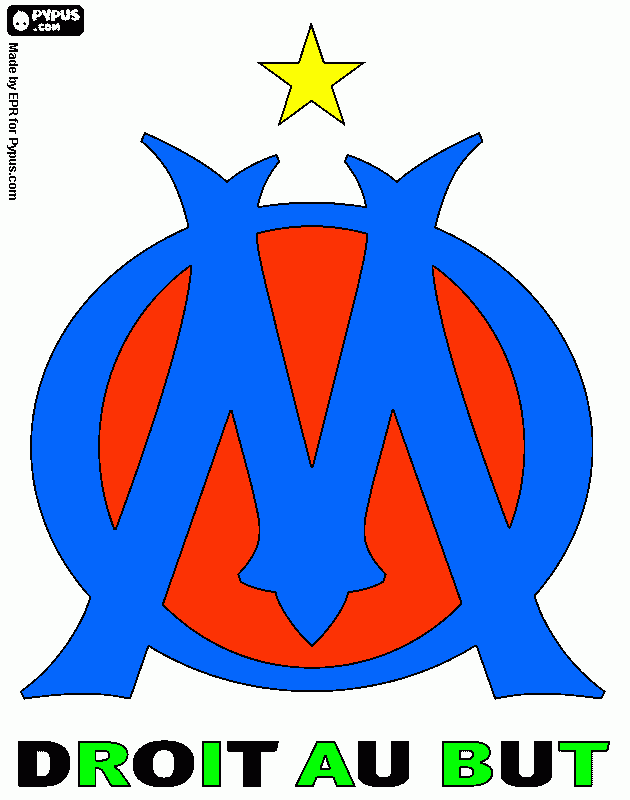 Logo of Olympique de Marseille or OM, French football club  coloring page