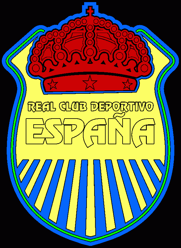 Logo of RCD España, known as the Real España, soccer club  coloring page
