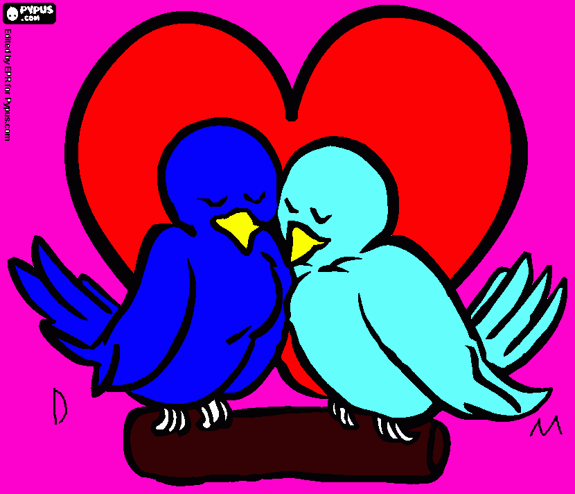 love birds coloring page