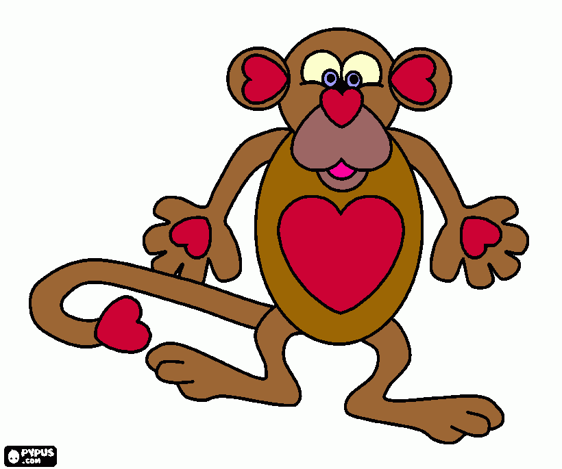 love monkey coloring page