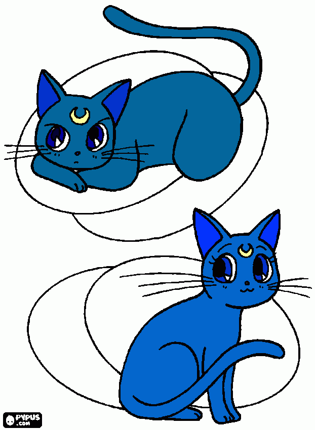 Luna and Artimis coloring page